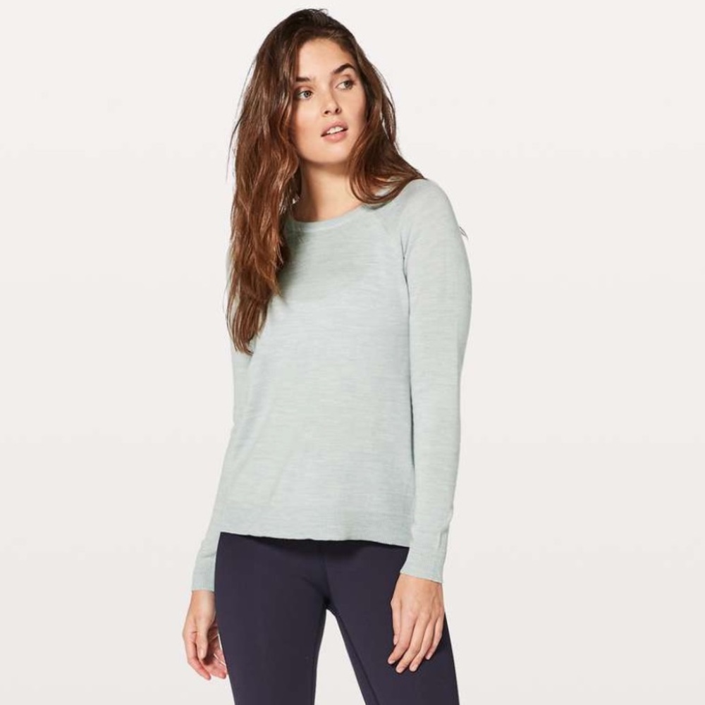 Lululemon Tied To You Sweater in Heathered Starlight  (Light Blue Gray)